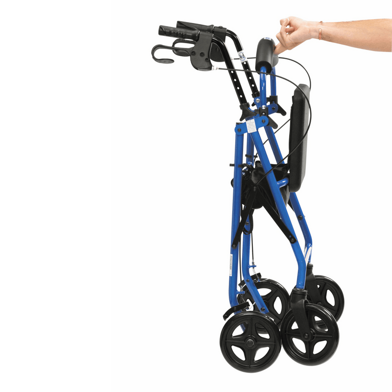 Lightweight Aluminium Rollator by Cinque Ports Mobility (Blue Folded)