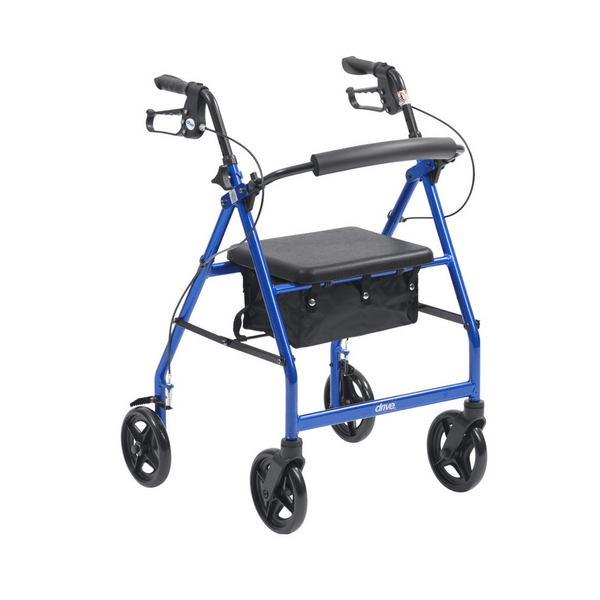 Lightweight Aluminium Rollator by Cinque Ports Mobility (Blue Front)