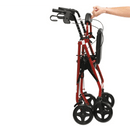 Lightweight Aluminium Rollator by Cinque Ports Mobility (Red Folded)